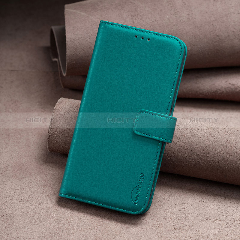 Custodia Portafoglio In Pelle Cover con Supporto B22F per Motorola Moto E13 Verde