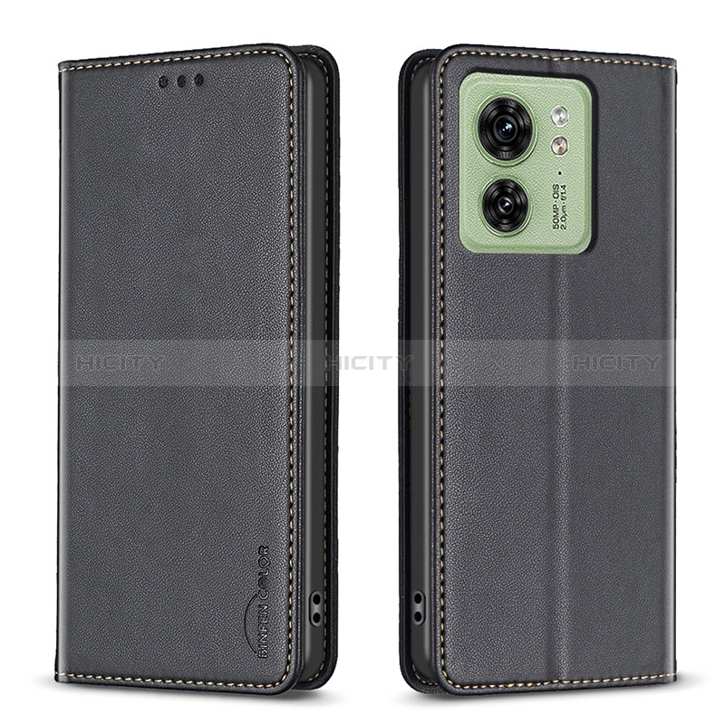 Custodia Portafoglio In Pelle Cover con Supporto B22F per Motorola Moto Edge (2023) 5G Nero