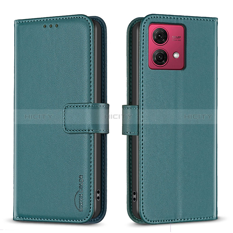 Custodia Portafoglio In Pelle Cover con Supporto B22F per Motorola Moto G84 5G Verde