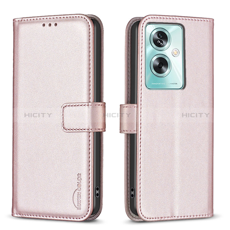 Custodia Portafoglio In Pelle Cover con Supporto B22F per Oppo A79 5G Oro Rosa