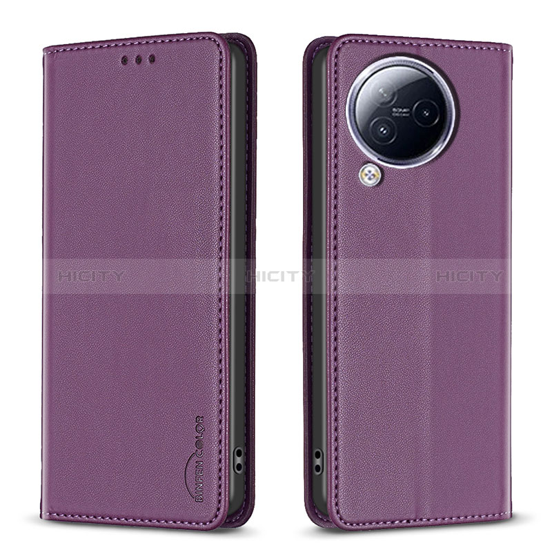 Custodia Portafoglio In Pelle Cover con Supporto B22F per Xiaomi Civi 3 5G Viola