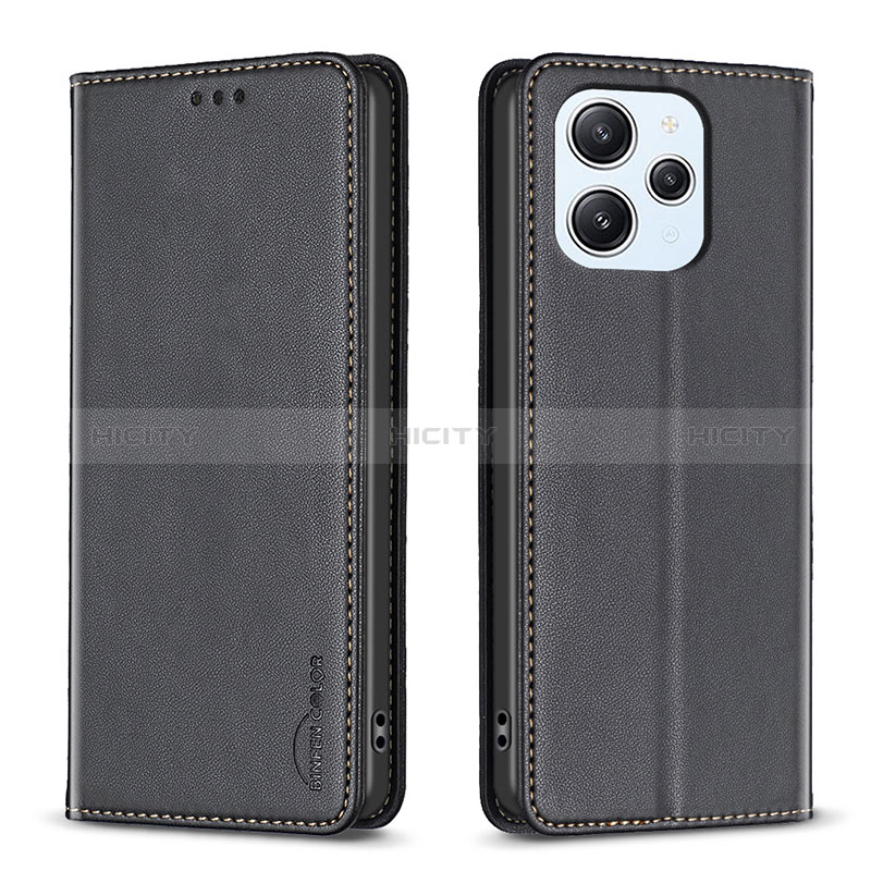 Custodia Portafoglio In Pelle Cover con Supporto B22F per Xiaomi Redmi 12 4G Nero