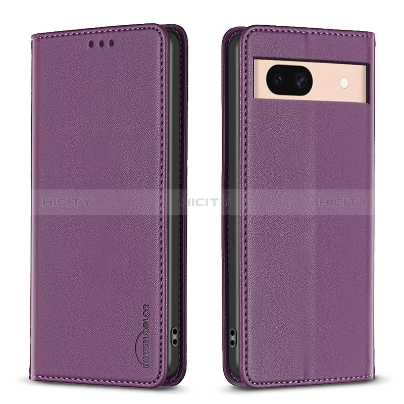 Custodia Portafoglio In Pelle Cover con Supporto B23F per Google Pixel 8a 5G Viola