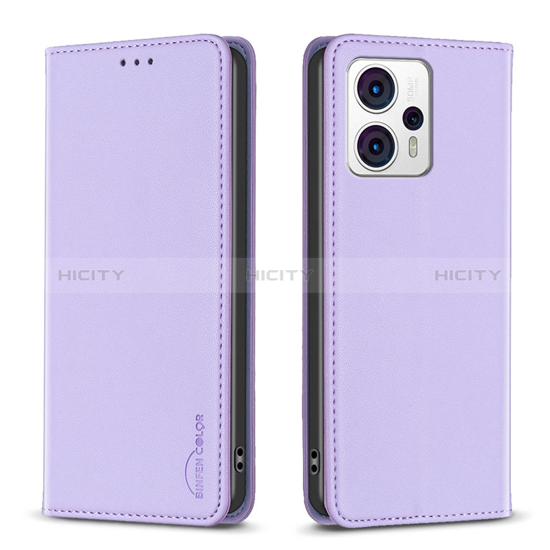 Custodia Portafoglio In Pelle Cover con Supporto B23F per Motorola Moto G23 Lavanda