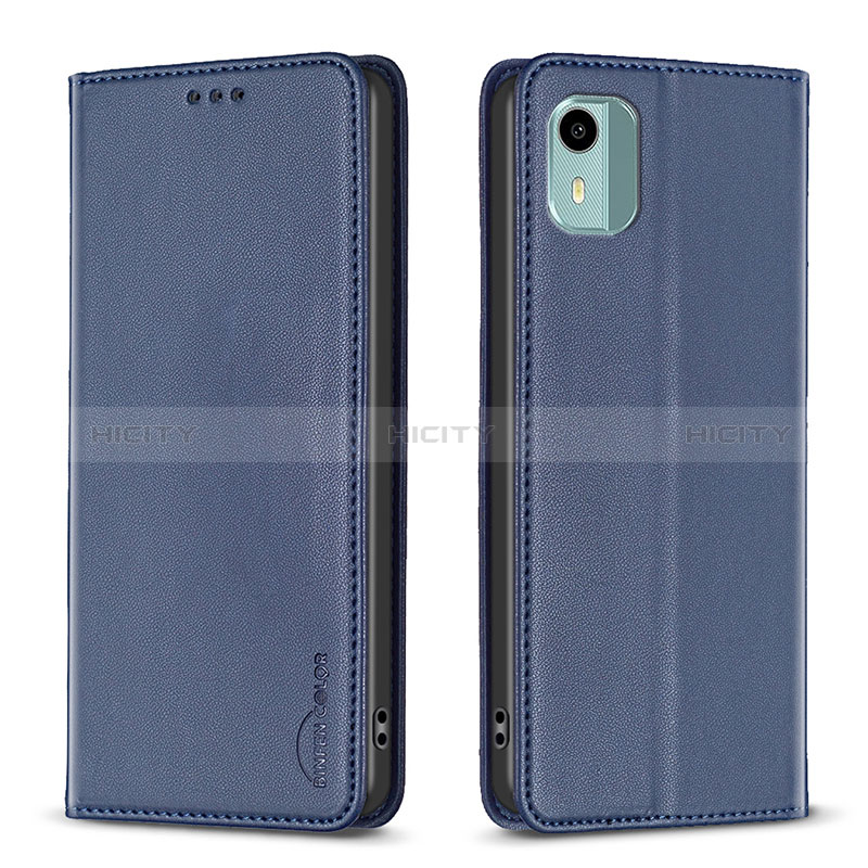 Custodia Portafoglio In Pelle Cover con Supporto B23F per Nokia C12 Plus Blu