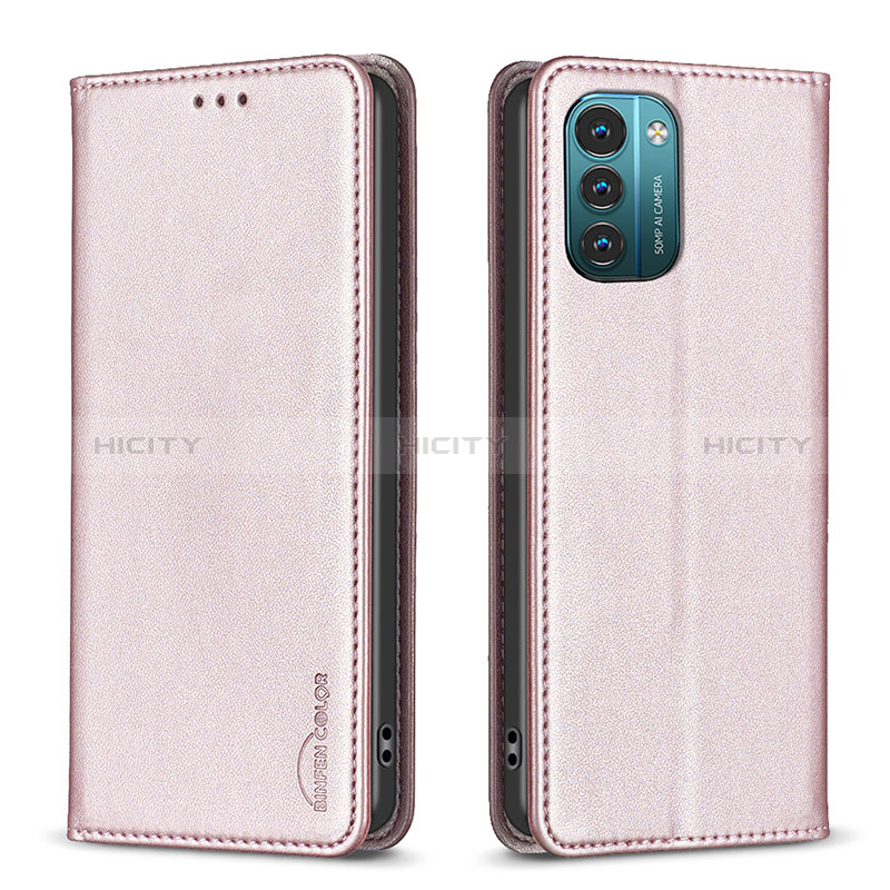 Custodia Portafoglio In Pelle Cover con Supporto B23F per Nokia G11 Oro Rosa