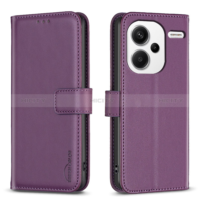 Custodia Portafoglio In Pelle Cover con Supporto B24F per Xiaomi Redmi Note 13 Pro+ Plus 5G Viola