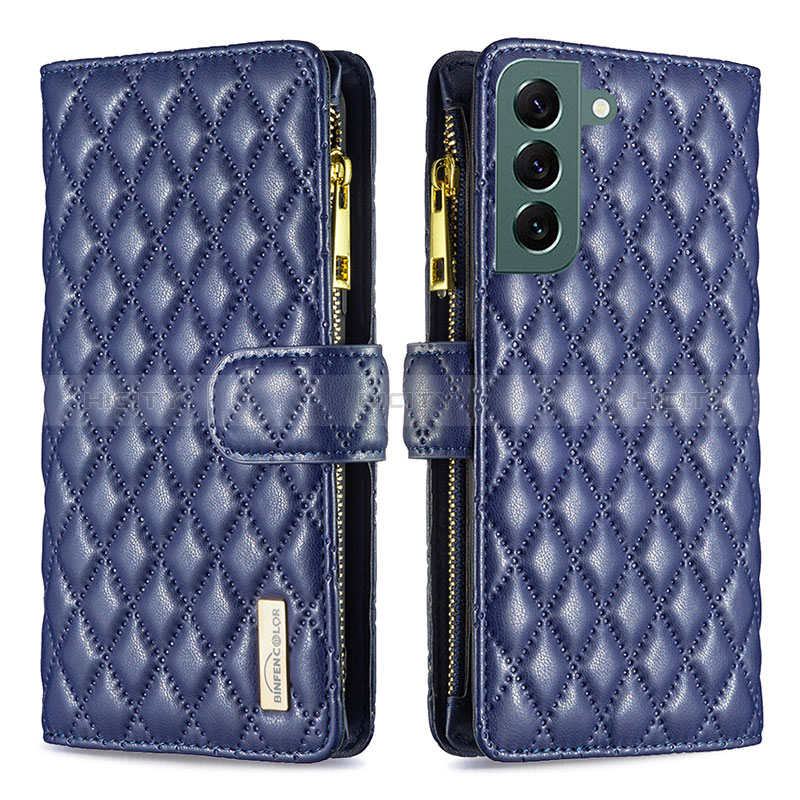 Custodia Portafoglio In Pelle Cover con Supporto BF1 per Samsung Galaxy S24 5G Blu