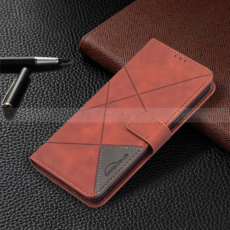 Custodia Portafoglio In Pelle Cover con Supporto BF2 per Xiaomi Redmi Note 10 Pro Max Arancione