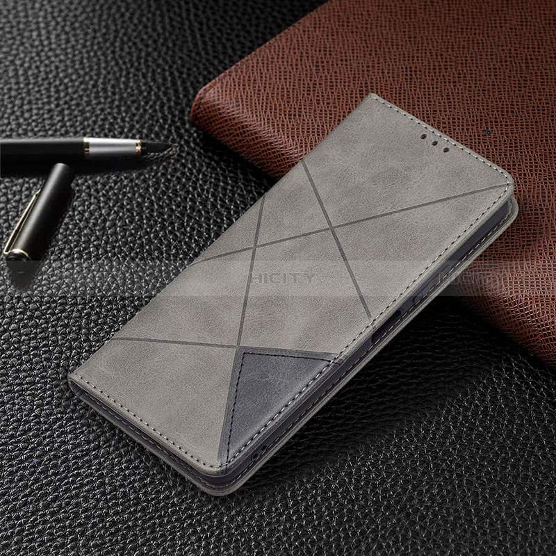 Custodia Portafoglio In Pelle Cover con Supporto BF5 per Xiaomi Redmi Note 10 Pro 4G Grigio