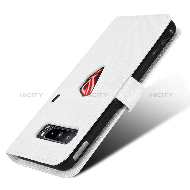 Custodia Portafoglio In Pelle Cover con Supporto BY1 per Asus ROG Phone 3 Bianco