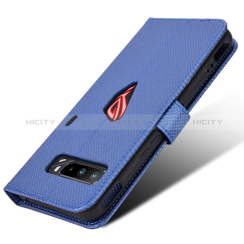 Custodia Portafoglio In Pelle Cover con Supporto BY1 per Asus ROG Phone 3 Blu