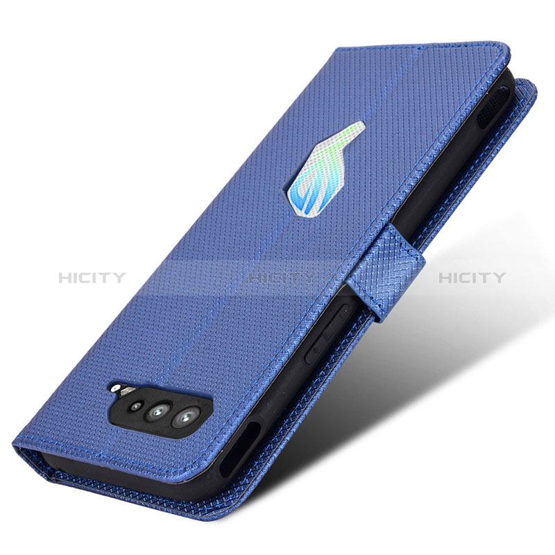 Custodia Portafoglio In Pelle Cover con Supporto BY1 per Asus ROG Phone 5 Pro Blu