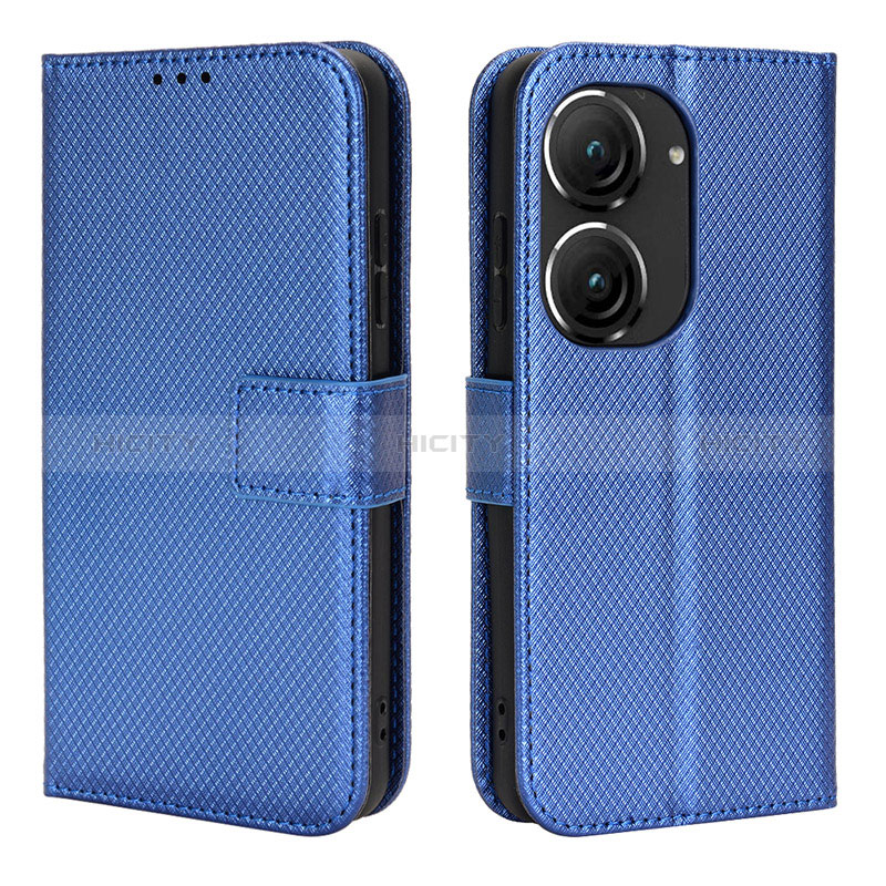 Custodia Portafoglio In Pelle Cover con Supporto BY1 per Asus ZenFone 10 Blu