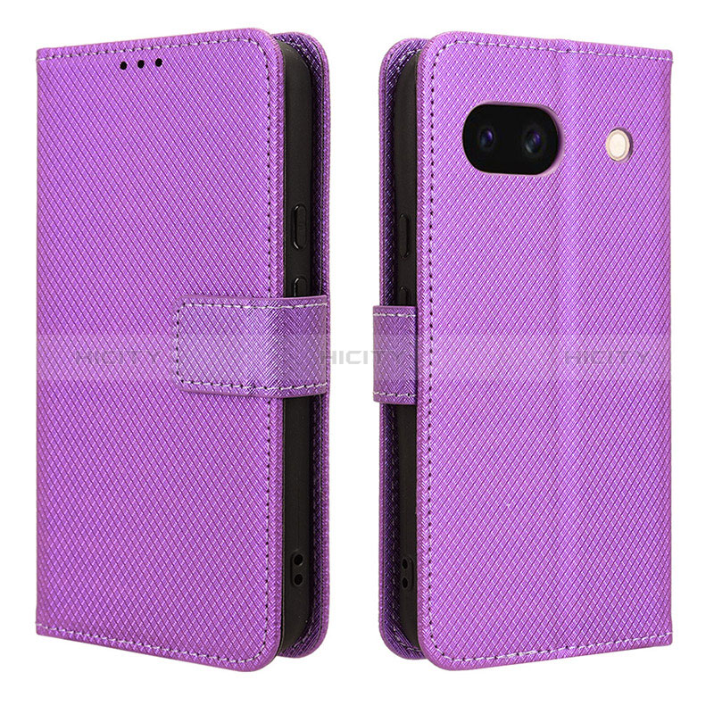 Custodia Portafoglio In Pelle Cover con Supporto BY1 per Google Pixel 8a 5G Viola