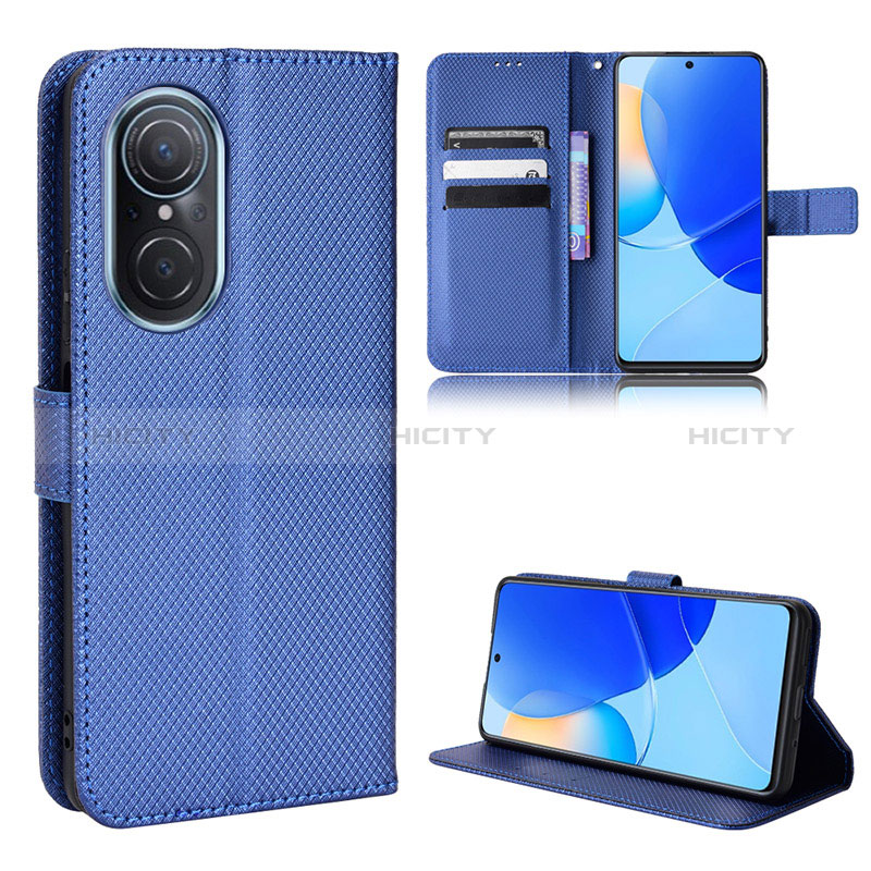 Custodia Portafoglio In Pelle Cover con Supporto BY1 per Huawei Honor 50 SE 5G Blu