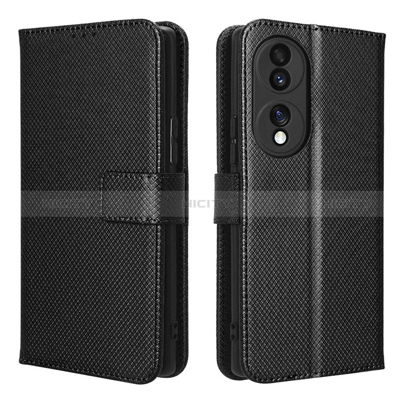 Custodia Portafoglio In Pelle Cover con Supporto BY1 per Huawei Honor 70 5G Nero