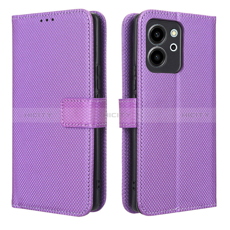 Custodia Portafoglio In Pelle Cover con Supporto BY1 per Huawei Honor 80 SE 5G Viola