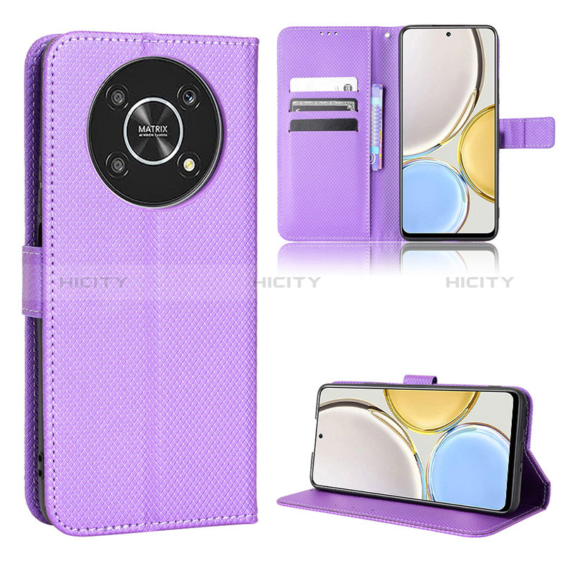 Custodia Portafoglio In Pelle Cover con Supporto BY1 per Huawei Honor Magic4 Lite 5G Viola