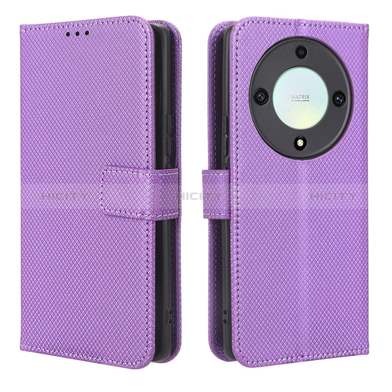 Custodia Portafoglio In Pelle Cover con Supporto BY1 per Huawei Honor Magic5 Lite 5G Viola