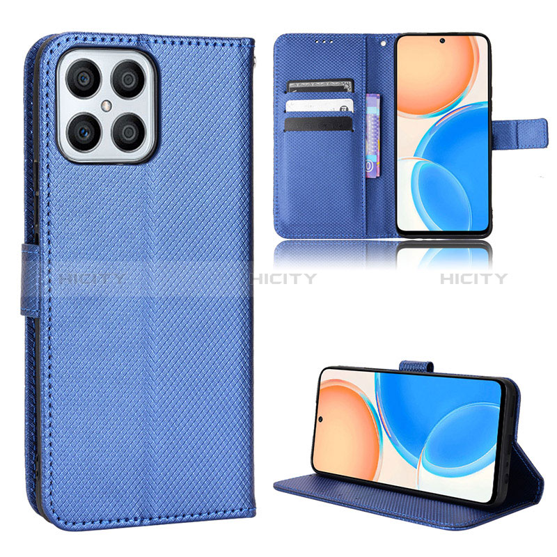 Custodia Portafoglio In Pelle Cover con Supporto BY1 per Huawei Honor X8 4G Blu