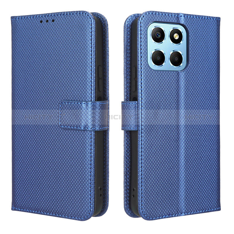 Custodia Portafoglio In Pelle Cover con Supporto BY1 per Huawei Honor X8a 5G Blu