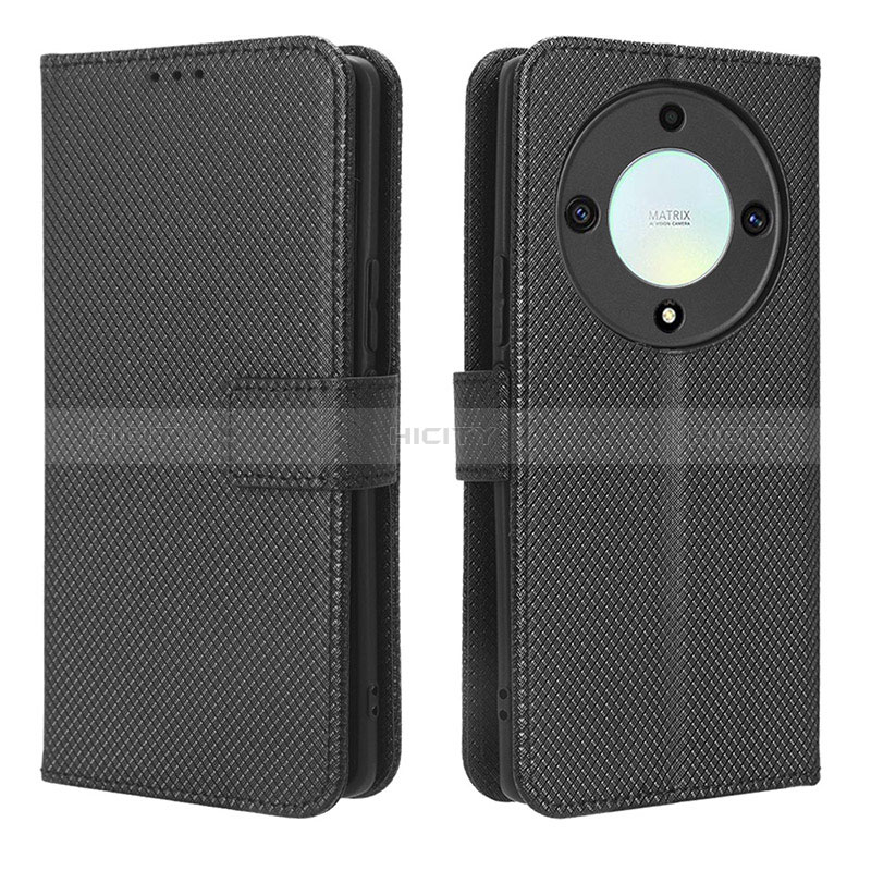 Custodia Portafoglio In Pelle Cover con Supporto BY1 per Huawei Honor X9a 5G Nero