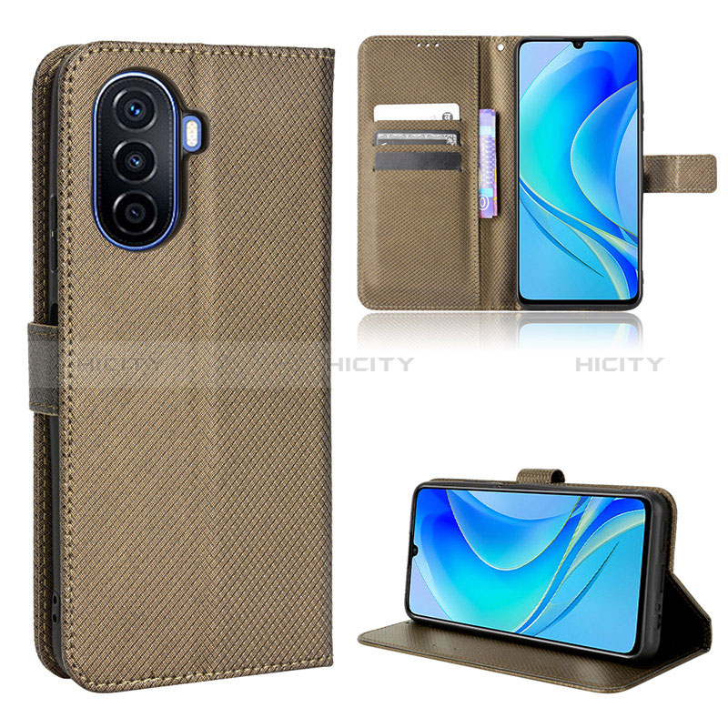 Custodia Portafoglio In Pelle Cover con Supporto BY1 per Huawei Nova Y70