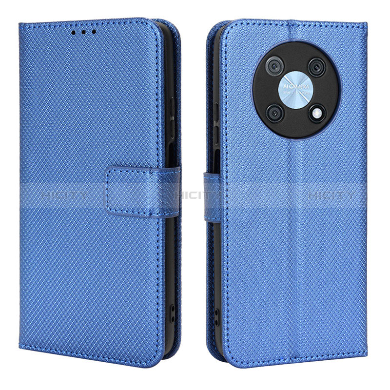 Custodia Portafoglio In Pelle Cover con Supporto BY1 per Huawei Nova Y90 Blu