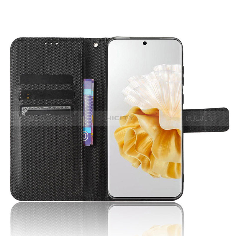 Custodia Portafoglio In Pelle Cover con Supporto BY1 per Huawei P60