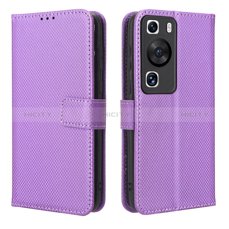 Custodia Portafoglio In Pelle Cover con Supporto BY1 per Huawei P60 Pro