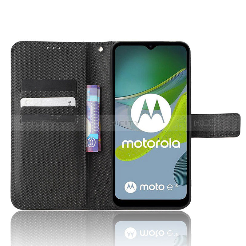 Custodia Portafoglio In Pelle Cover con Supporto BY1 per Motorola Moto E13