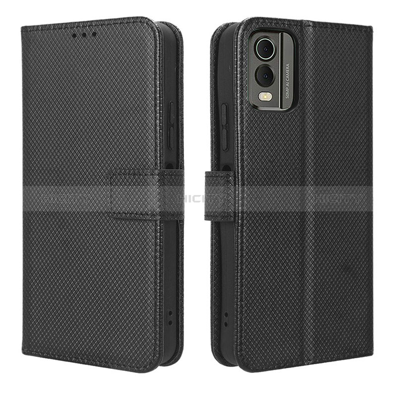 Custodia Portafoglio In Pelle Cover con Supporto BY1 per Nokia C32 Nero