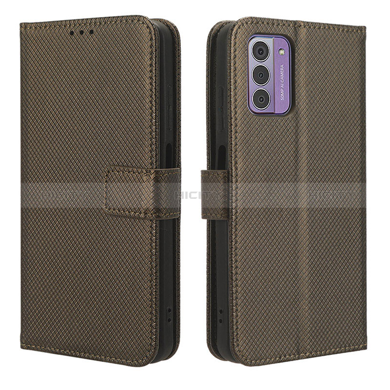 Custodia Portafoglio In Pelle Cover con Supporto BY1 per Nokia G310 5G Marrone