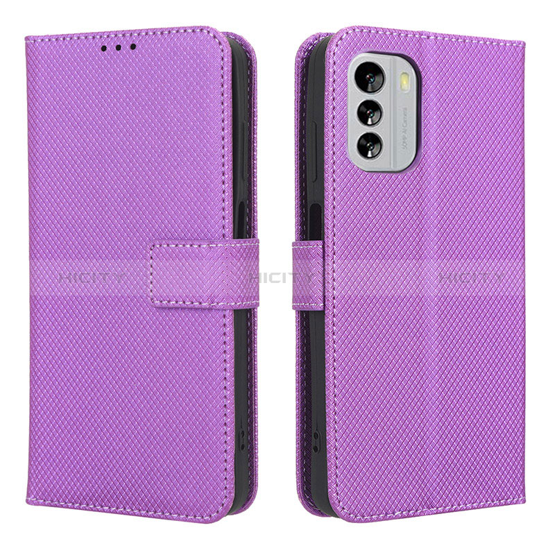 Custodia Portafoglio In Pelle Cover con Supporto BY1 per Nokia G60 5G Viola