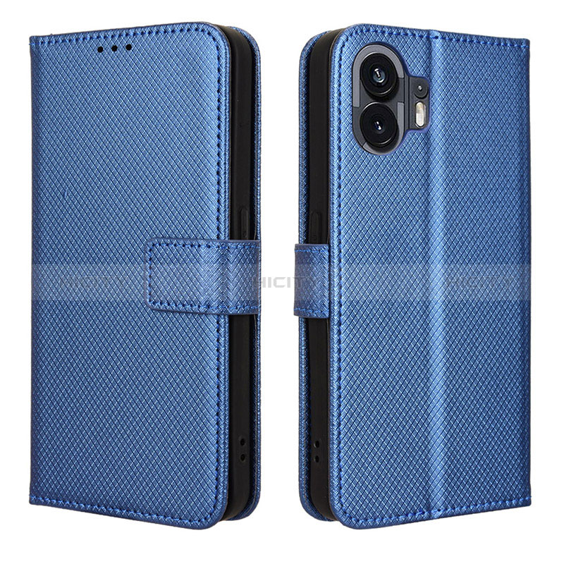 Custodia Portafoglio In Pelle Cover con Supporto BY1 per Nothing Phone 2 Blu