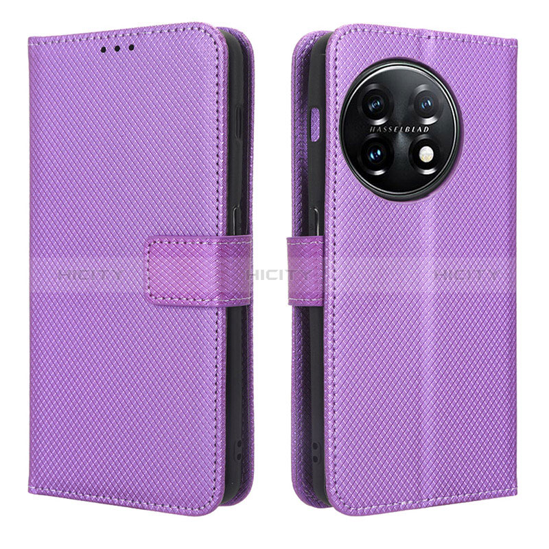 Custodia Portafoglio In Pelle Cover con Supporto BY1 per OnePlus 11 5G Viola