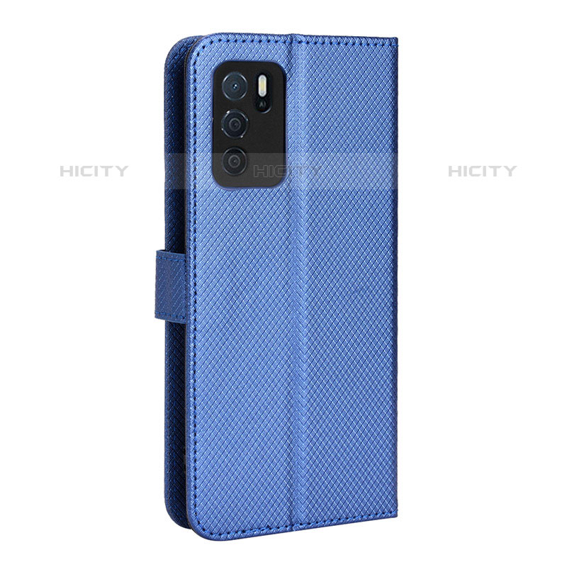 Custodia Portafoglio In Pelle Cover con Supporto BY1 per Oppo A16s Blu