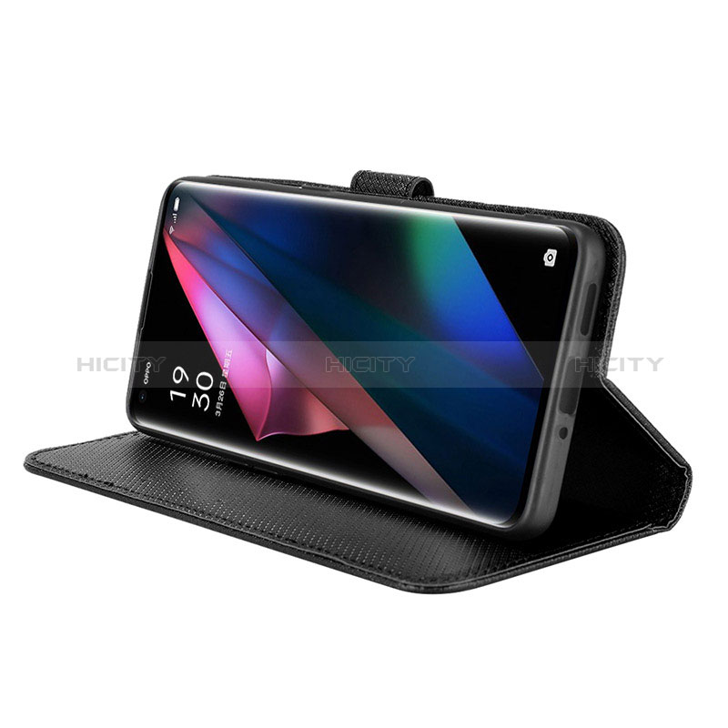 Custodia Portafoglio In Pelle Cover con Supporto BY1 per Oppo Find X3 5G