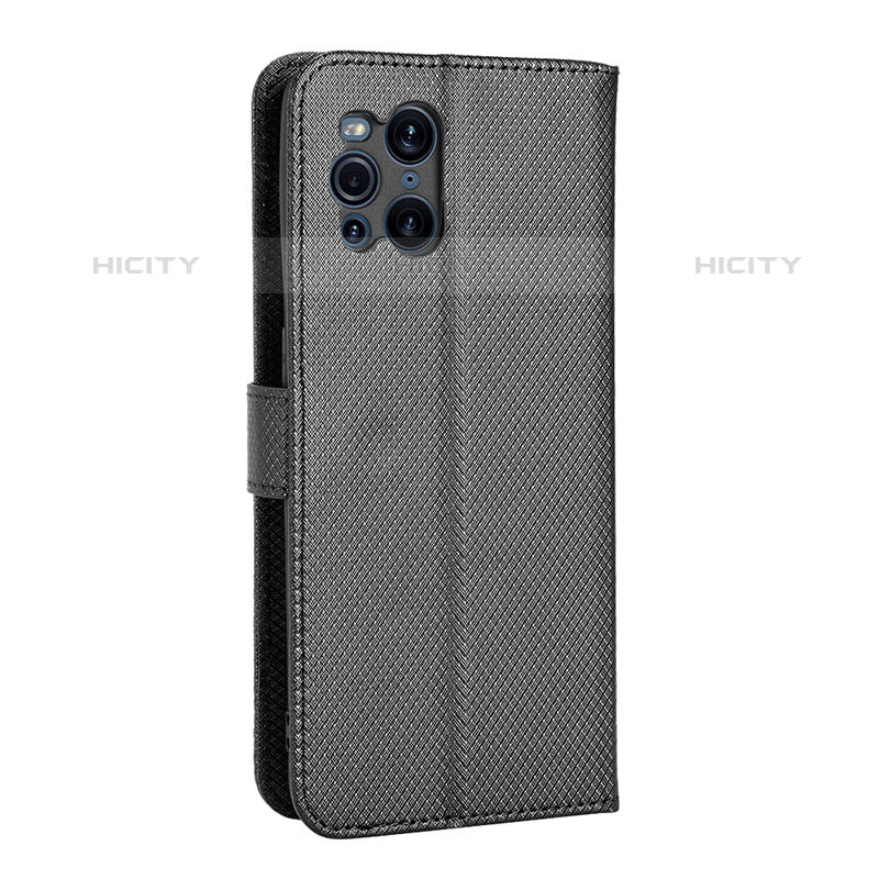 Custodia Portafoglio In Pelle Cover con Supporto BY1 per Oppo Find X3 Pro 5G Nero