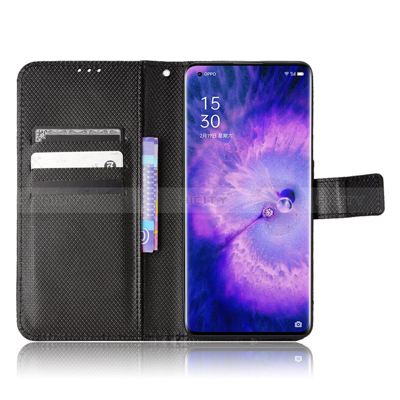 Custodia Portafoglio In Pelle Cover con Supporto BY1 per Oppo Find X5 5G