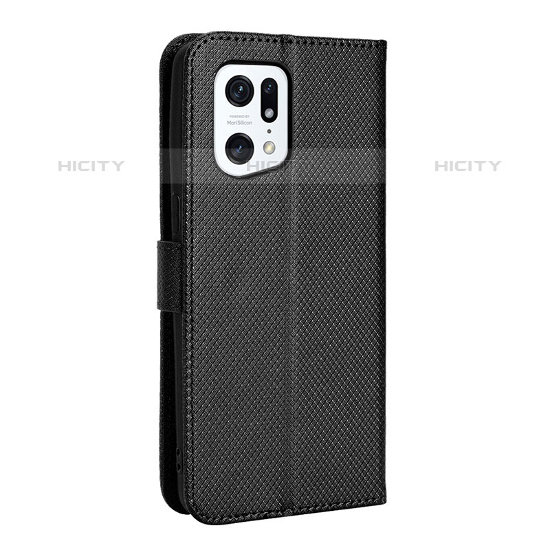 Custodia Portafoglio In Pelle Cover con Supporto BY1 per Oppo Find X5 Pro 5G