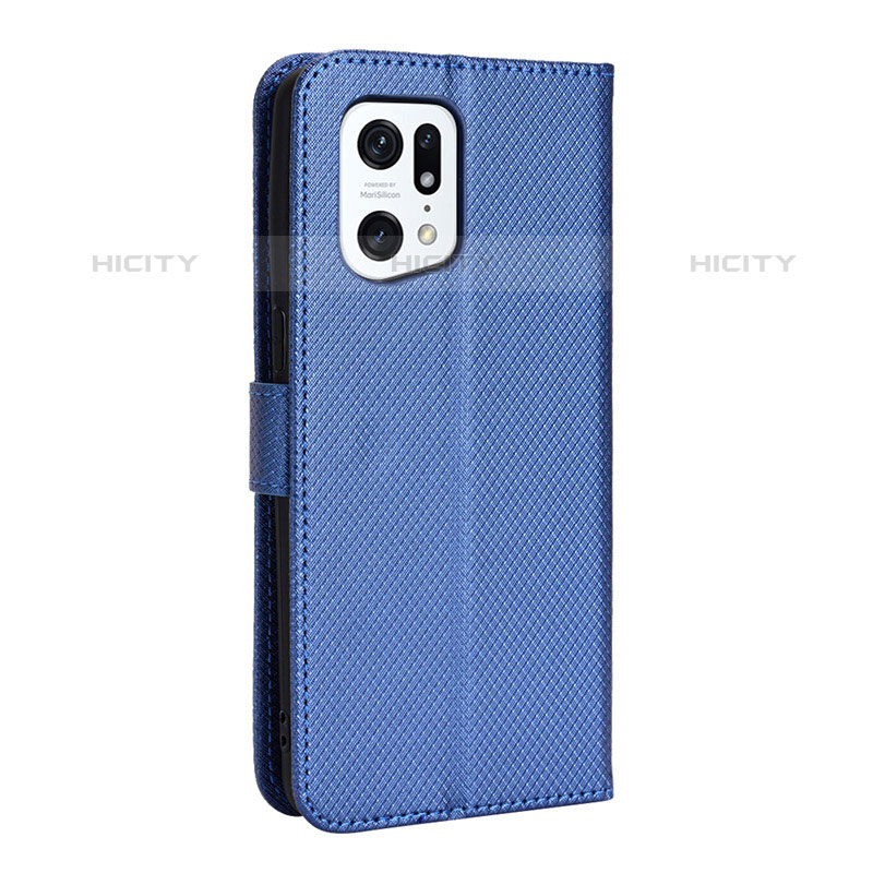 Custodia Portafoglio In Pelle Cover con Supporto BY1 per Oppo Find X5 Pro 5G