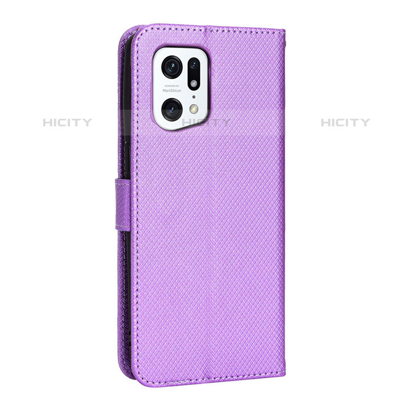 Custodia Portafoglio In Pelle Cover con Supporto BY1 per Oppo Find X5 Pro 5G