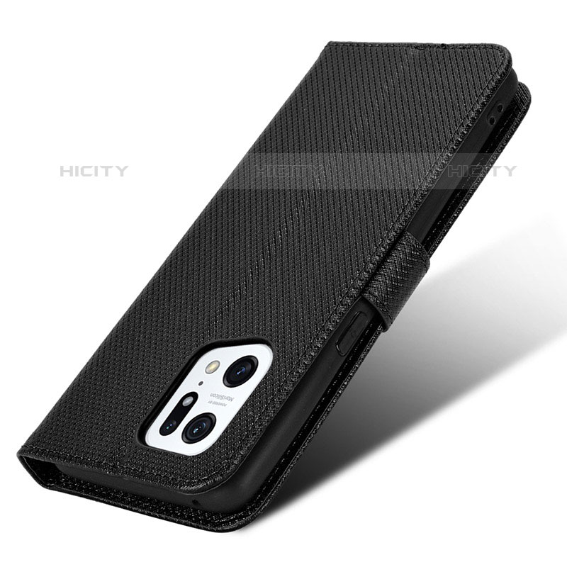 Custodia Portafoglio In Pelle Cover con Supporto BY1 per Oppo Find X5 Pro 5G