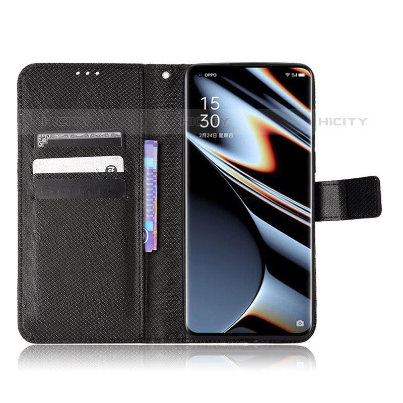 Custodia Portafoglio In Pelle Cover con Supporto BY1 per Oppo Find X5 Pro 5G