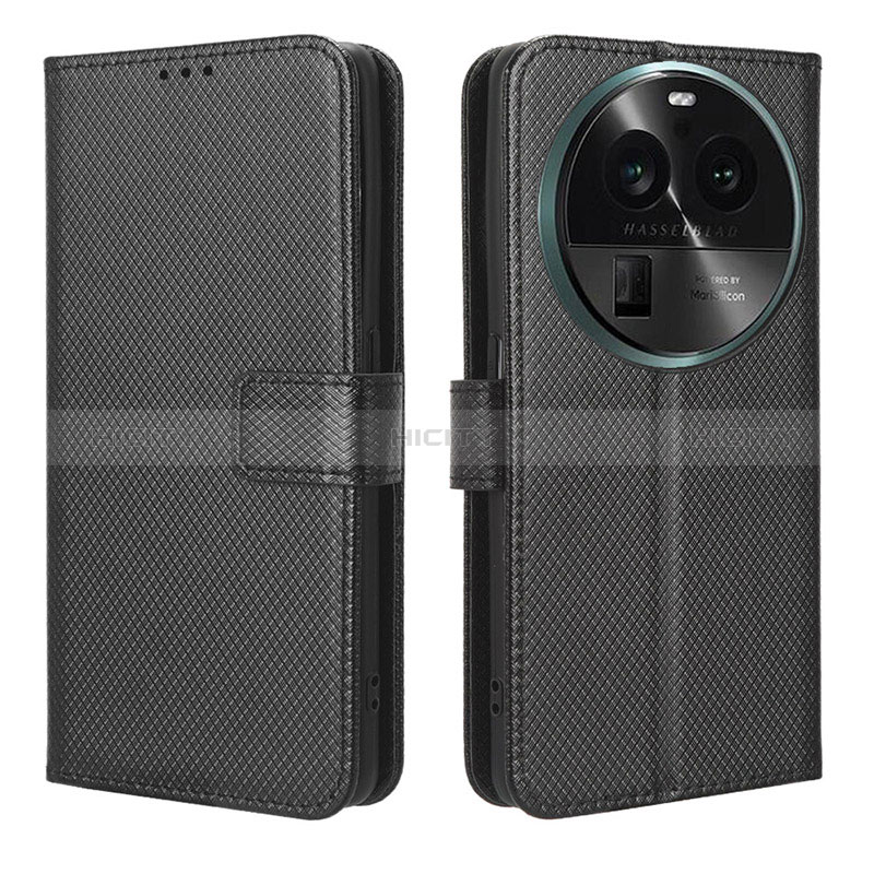 Custodia Portafoglio In Pelle Cover con Supporto BY1 per Oppo Find X6 5G Nero