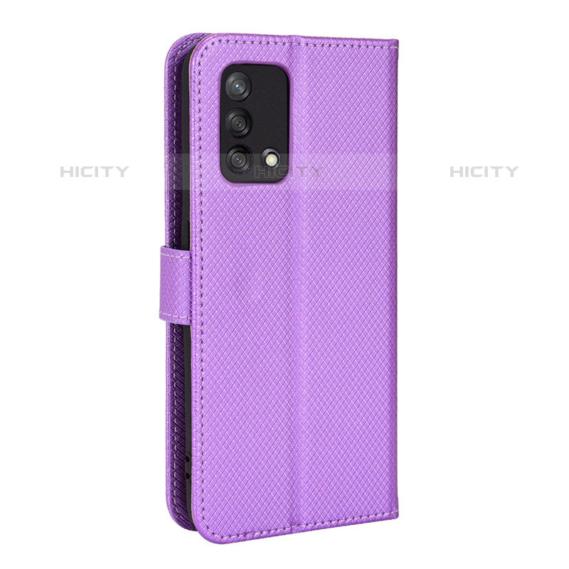 Custodia Portafoglio In Pelle Cover con Supporto BY1 per Oppo Reno6 Lite Viola