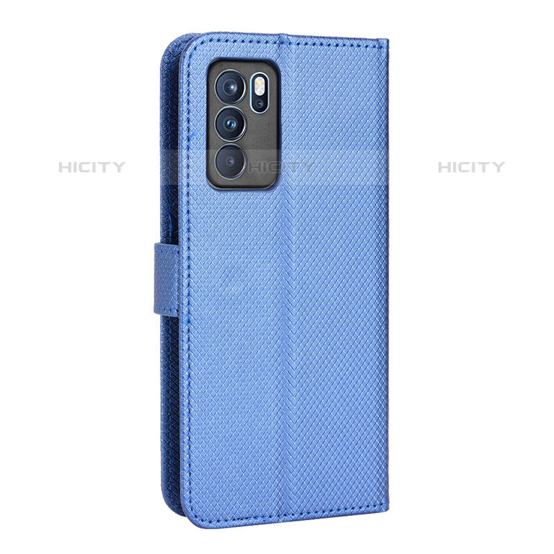 Custodia Portafoglio In Pelle Cover con Supporto BY1 per Oppo Reno6 Pro 5G India Blu