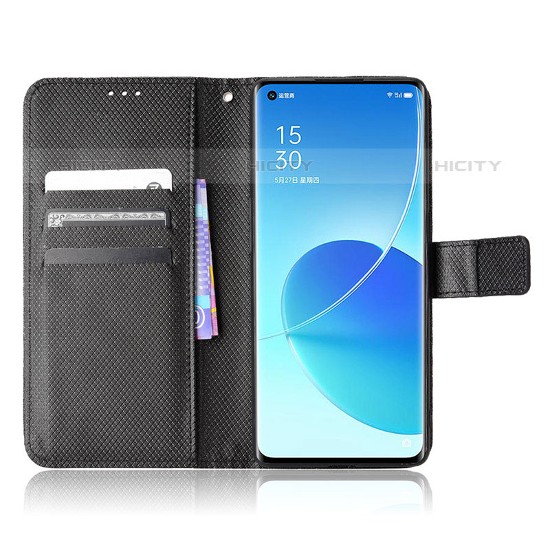 Custodia Portafoglio In Pelle Cover con Supporto BY1 per Oppo Reno6 Pro+ Plus 5G